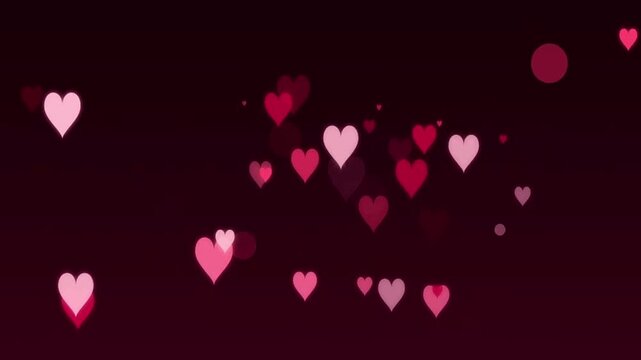 Seamless loopable Romantic Valentine Red Pink Hearts Background Loop. High quality 4k rendered abstract animation featuring gather motion. Perfect for video production, social media, weddings