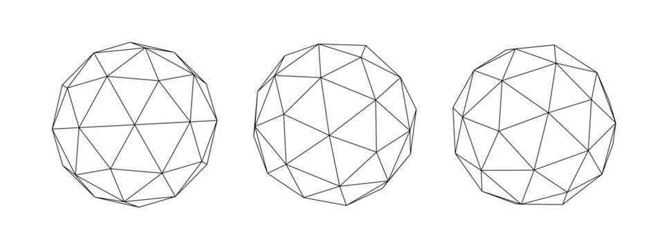 Monochrome Wireframe Grid Shape. Abstract 3D Hexagon Geometric Spiral Shape