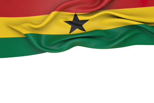 Vibrant Ghanaian flag with a dynamic flow evokes national pride and patriotic spirit for independence celebrations