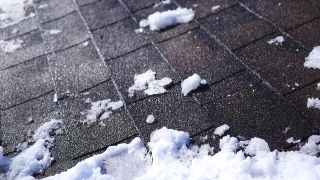 Wet Shingles on Asphalt Residential Roof.