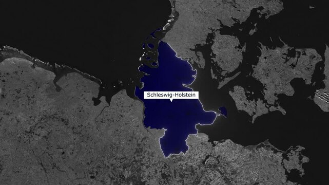 Schleswig Holstein Germany State Map With Highlighted Regional Animation