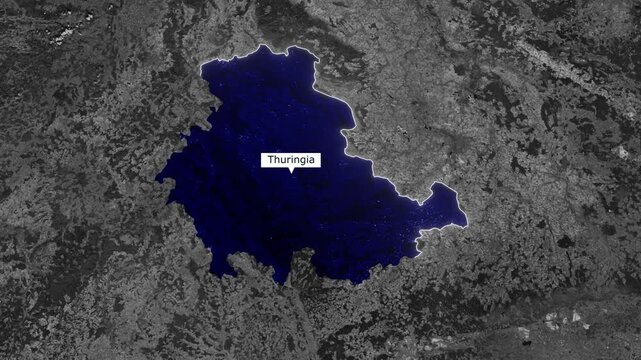 Thuringia Germany State Map With Highlighted Administrative Region Animation