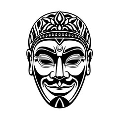 Obraz premium Smiling Traditional Mask Vector