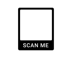 Fototapeta premium Scan Me QR Code Frame Template with Button Isolated on PNG Background, 