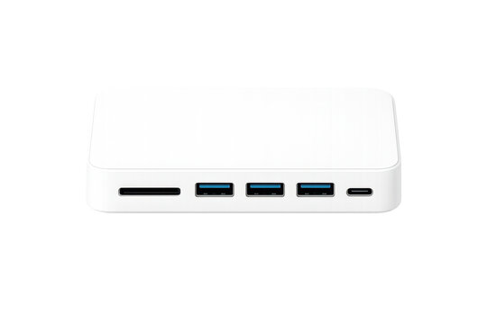 White USB C docking station with multiple ports