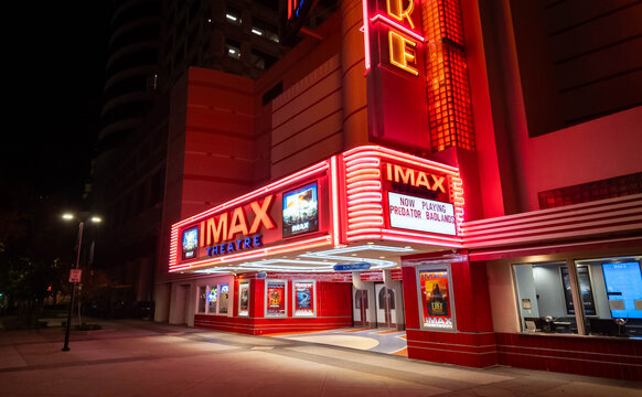 Esquire IMAX Theater at Night Sacramento California