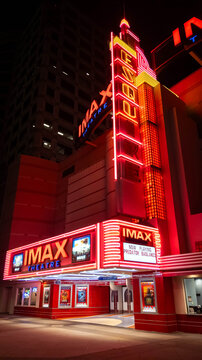 Esquire IMAX Theater at Night Sacramento California