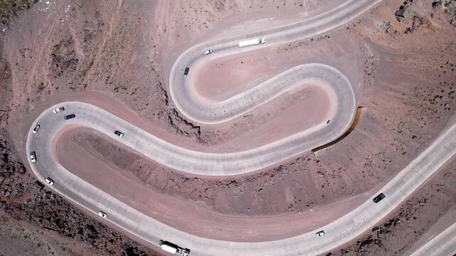 Camino de Los Caracoles Paso de Los Andes Chile Drone 4K