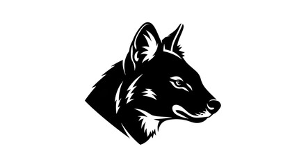 Obraz premium Sleek Black Wolf Head Profile Vector Illustration.