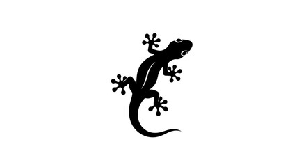 Fototapeta premium Silhouette of a Gecko - A Simple and Striking Design.