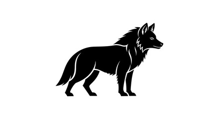 Fototapeta premium Silhouette of a Wolf - A Majestic and Powerful Animal.