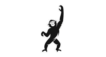 Silhouette of a Monkey Reaching Upward - A Symbol of Aspiration and Determination.