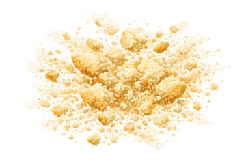 Cracker crumbs exploding, spreading, falling apart, creating a delicious crispy snack textured explosion with debris