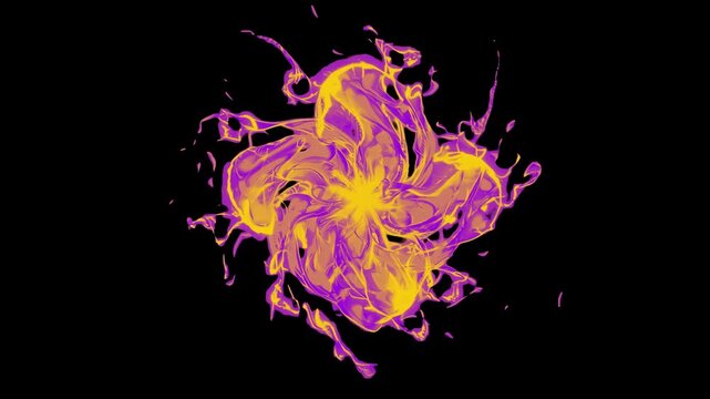 Intense Orange Plasma Fire Energy Burst Loop Description: A heavy, concentrated loop of deep orange and red plasma fire swirling outward. This visual effect is designed for use as a burning energy cor