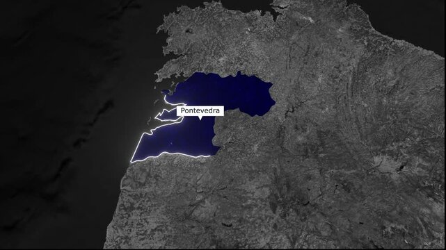 Pontevedra Aerial View: A captivating aerial view showcases the stunning coastal landscape of Pontevedra, offering a unique perspective of this vibrant Spanish region.