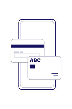 Modern fintech illustration showing smartphone with credit card and digital payment concept, mobile banking, online transactions, contactless payment, financial technology, and e-commerce security PNG