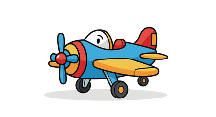 A cheerful cartoon biplane with bright colors and a playful design presented as a silhouette high quality professional detailed modern elegant stylish © rabbivay