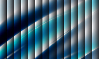 Obraz premium Abstract vertical striped pattern with a glossy metallic sheen and gradient shades of deep navy, aqua, and silver, creating a dynamic visual effect.