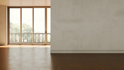 Naklejka premium Large luxury modern bright interiors Living room mockup illustration 3D rendering Digitally Generated Image