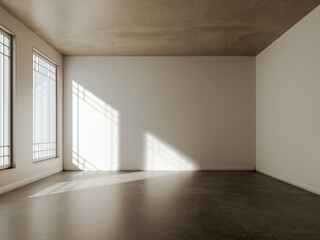 Naklejka premium Large luxury modern bright interiors Living room mockup illustration 3D rendering Digitally Generated Image