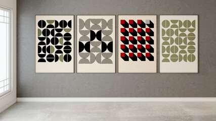 Obraz premium Large luxury modern bright interiors Living room mockup illustration 3D rendering Digitally Generated Image