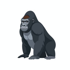 Fototapeta premium Illustration of a majestic gorilla in a powerful stance