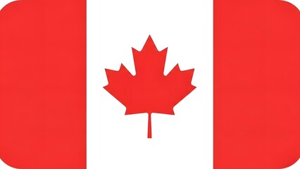 Canadian Flag Emblem - Red and White Maple Leaf Symbol of National Identity