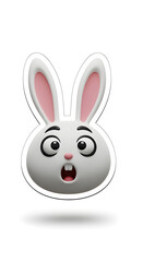 Obraz premium Shocked Easter bunny sticker