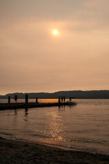 Fototapeta premium Pier at Mukilteo in late afternoon sun