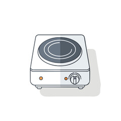 Obraz premium Single Burner Electric Stove Illustration