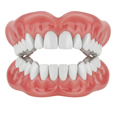 Obraz premium Illustration of a human mouth showing dental braces and teeth alignment