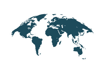 Fototapeta premium World Map Silhouette in Blue