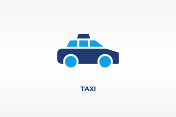Taxi vector, icon or logo sign isolated symbol illustration