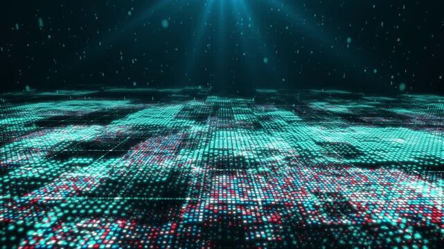 Technologically themed dynamic network particle space wallpaper, 4K