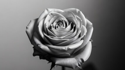 Artistic Monochrome Rose Bloom on Soft Gradient Background