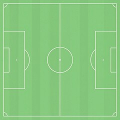 Soccer Field Top View Diagram on Green Background
