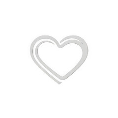 Outline of a heart shape isolated on transparent background