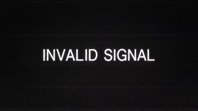 Video sequence depicting malfunctioning TV screens displaying static and invalid signals