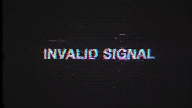 Visual interference with invalid signals depicting digital errors and static screens