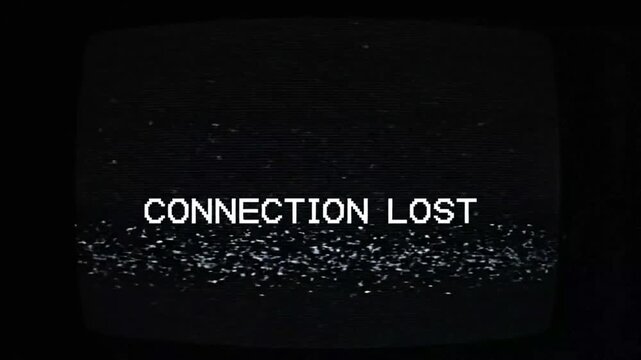 Visual depiction of digital disconnection with glitch effects and static screens emphasizing lost connectivity in a modern