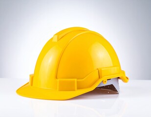 Fototapeta premium Yellow Hard Hat - Essential Safety Gear for Construction and Industrial Work.