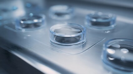 A close-up view of petri dishes in a laboratory setting for research