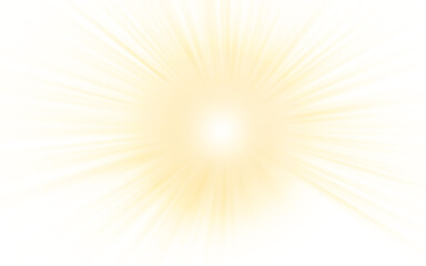 中心から広がる黄金色の光のバーストと放射状のライン背景