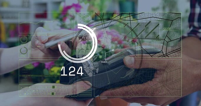 Buyer tapping phone by reader causing HUD ring filling unwinding, numbers rising falling for status