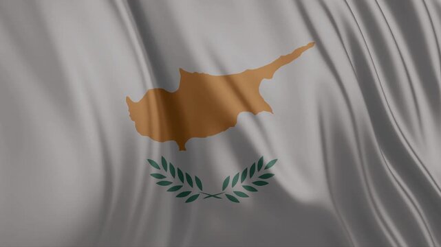 Waving flag of the Cyprus. Cyprus flag background footage.