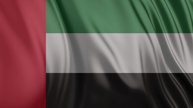 Waving flag of the United Arab Emirates. United Arab Emirates flag background footage.