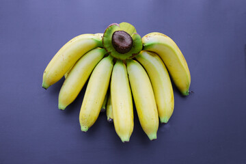 Banana fruit on dark background. © Bowonpat