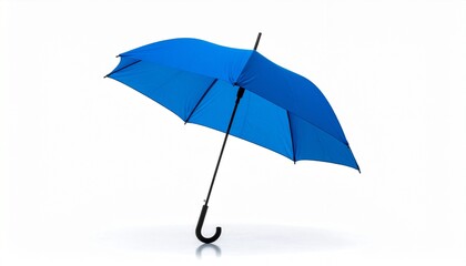 Vibrant Blue Umbrella Open and Ready for Rain Protection.