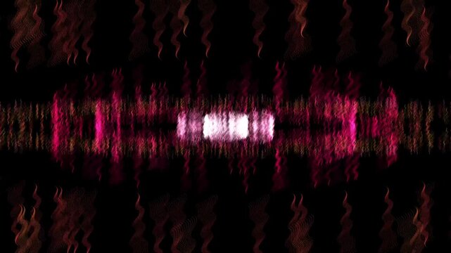 White light radiates through pink and red squiggles on black