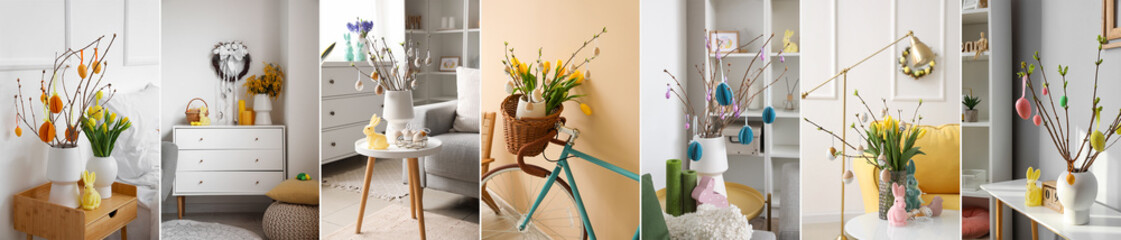 Collection of beautiful Easter decorations at home